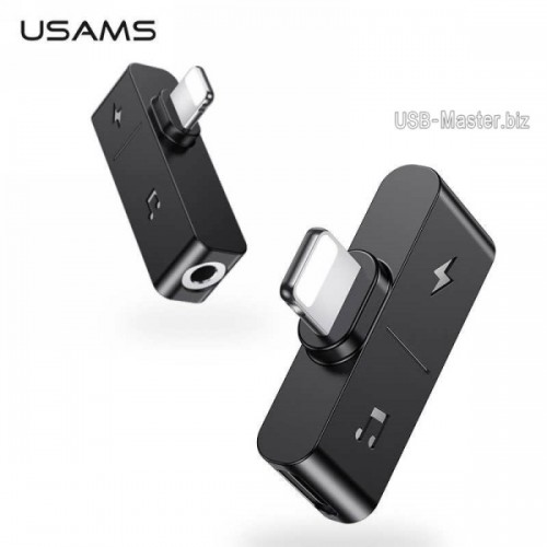 Адаптер премиум-качества "USAMS" Lightning - 3.5mm, AUX