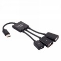 Type-C Хаб на 2 USB порта + Micro-usb для зарядки