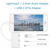 Адаптер 3-в-1 Lightning (Male, папа) - USB 2.0 (Female, мама) - 3.5 AUX (Female, мама) для iPhone, iPad