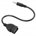 Автомобильный кабель USB (Female, мама) ‒ mini Jack 3.5mm (Male, папа) AUX, TRRS