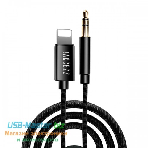 Автомобильный кабель Lightning (Male, папа) ‒ mini Jack 3.5mm (Male, папа) для iPhone, iPad, iPod