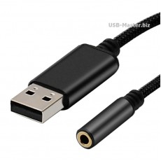 Аудио кабель USB на 3.5 мм AUX