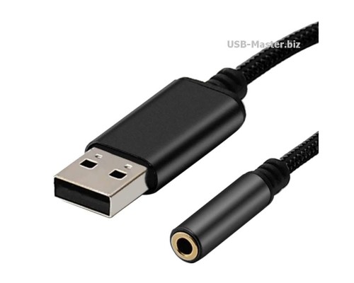 Аудио кабель USB на 3.5 мм AUX адаптер для наушников