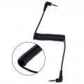 Аудио-кабель пружинный Mini Jack 3.5mm, Угловой 90°, 3Pin, длина 1 м