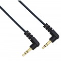 Аудио-кабель Mini Jack 3.5 mm, TRS, Угловой 90°, 3Pin, длина 1м, 2м 