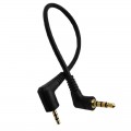 Аудио-кабель Mini Jack 2.5 на Mini Jack 3.5, Угловой 90°, Длина 15 см 