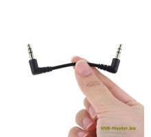 Аудио-кабель TRS mini Jack 3.5 mm, Угловой 90°, 3-Pin