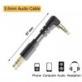 Аудио-кабель Mini Jack 3.5 mm, TRS, Угловой 90°, 3Pin, длина 10 см 
