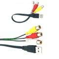 AV кабель USB (Male, папа) на 3 RCA (Female, мама) адаптер, переходник