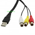 AV кабель USB (Male, папа) на 3 RCA (Female, мама) адаптер, переходник