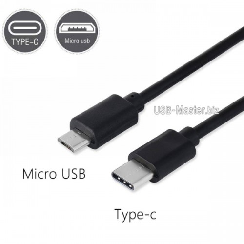 Кабель USB Type-C (Male, папа) ‒ Micro-USB (Male, папа) OTG