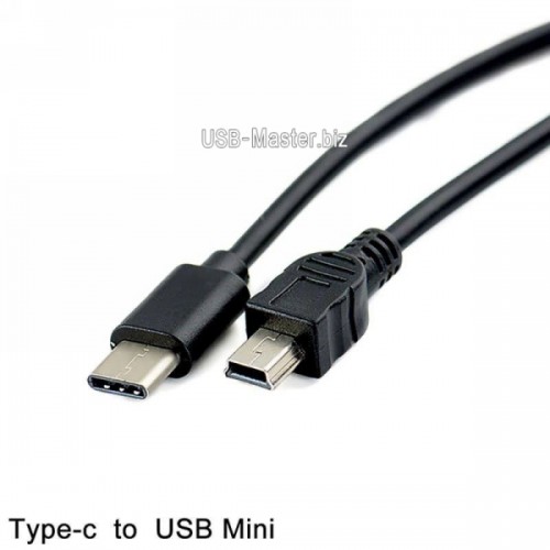 Кабель Type-C (Male, папа) ‒ Mini-USB (Male, папа), длина 30 см