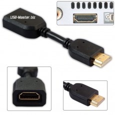 Короткий кабель HDMI (папа-мама), длина 11 см, 15 см 
