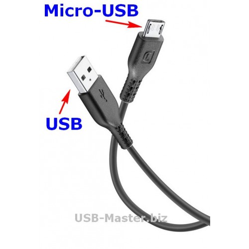 Кабель USB (Male, папа) - Micro-usb (Male, папа) для зарядки и передачи данных