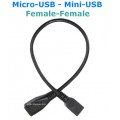 Кабель Micro-USB (Female, мама) ‒ Mini-USB (Female, мама), длина 25 см