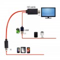 Кабель HDMI (Male, папа) ‒ Micro-USB 5-Pin (Male, папа) - USB (Male, папа), MHL, Full HD, 1080P