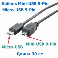 Кабель Micro-USB ‒ Mini-USB 8-Pin, OTG