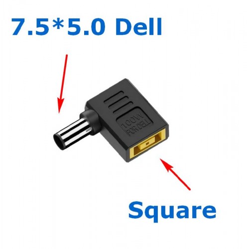 Угловой Адаптер питания постоянного тока Square - DC 7.4 х 5.0 мм для ноутбуков Dell