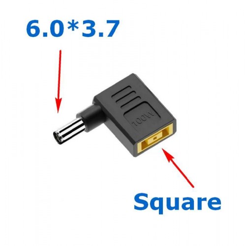 Угловой Адаптер питания постоянного тока Square - DC 6.0 х 3.7 мм для ноутбуков