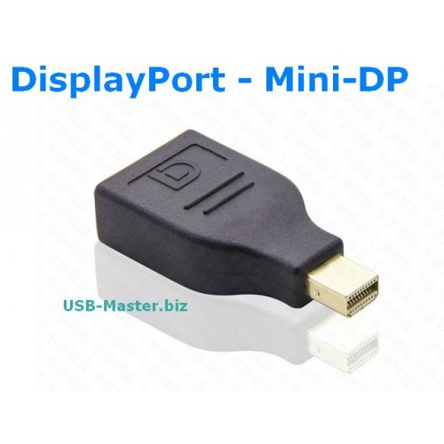 Адаптер Mini DisplayPort (Male, папа) - DisplayPort (Female, мама) 4K @ 60 Гц HD