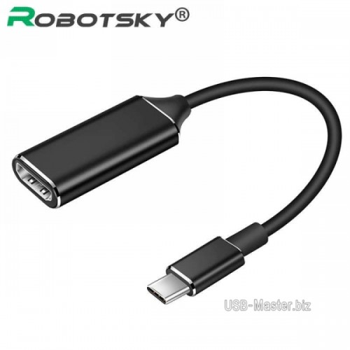 Переходник USB Type-C (Male, папа) ‒ HDMI (Female, мама), с поддержкой 4K видео