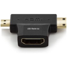 Адаптер 2 в 1: HDMI + Mini-hdmi + Micro-hdmi