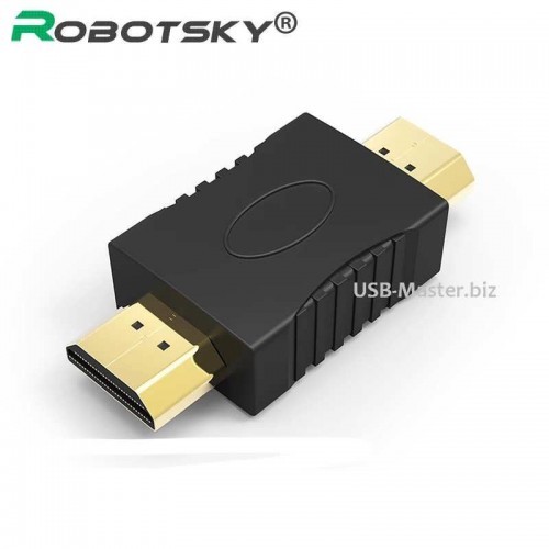Переходник, соединитель HDMI (штекер, male) ‒ HDMI (штекер, male)