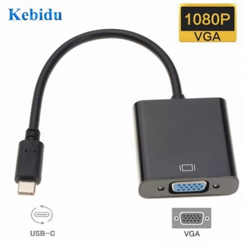 Кабель-адаптер USB 3.1 Type-C (male, папа) ‒ VGA (female, мама)