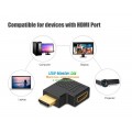 Переходник HDMI (Male, папа) - HDMI (Female, мама) угловой 90°