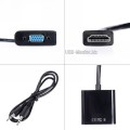 Конвертер HDMI (male, папа) ‒ VGA (female, мама) + аудио-выход AUX 3.5 mm