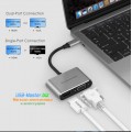 USB-C хаб 2-в-1 MediaHub HDMI/VGA "Lention" - Premium