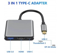 Type-C Хаб 3в1 Type-C - HDMI - USB 3.0