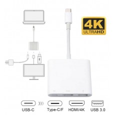USB 3.1 Type-C хаб разветвитель 3в1 Type-C - HDMI - USB 3.0