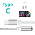Аудио-кабель для наушников Type-C (Male, папа) - 3.5mm (Female, мама), AUX