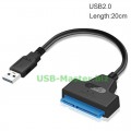Кабель адаптер SATA (7+15Pin) - USB 2.0 для SSD/HDD 2.5"