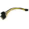 Y-разветвитель, кабель питания для видеокарт PCI-E 6-Pin - 2 SATA 15-Pin