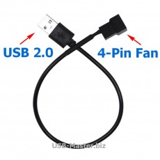 Кабель питания USB - 4-Pin для вентилятора