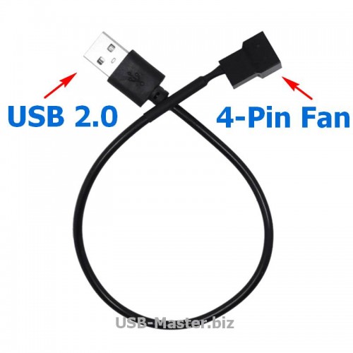 Кабель питания USB - 4-Pin (2 контакта) Для Вентилятора