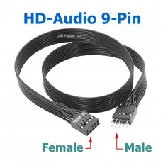 Кабель HD-Audio 9-Pin Male-Female