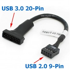 Переходник USB 3.0 (20-Pin) - USB 2.0 (9-Pin)