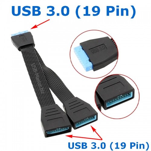 Y-Сплиттер USB 3.0 (19/20-Pin) - 2x USB 3.0 (19/20-Pin)