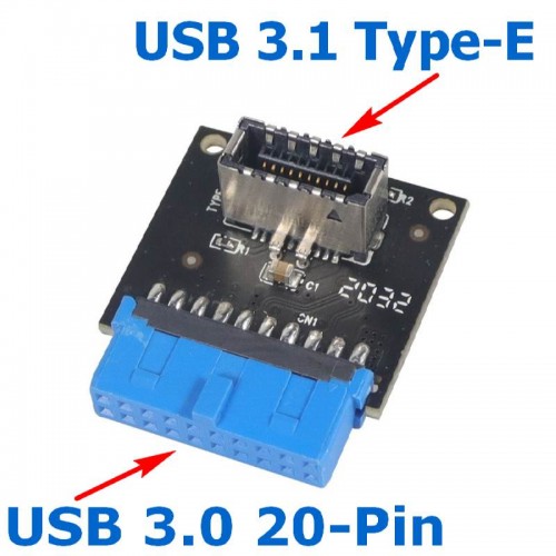 Переходник USB 3.0 (19/20-Pin) - USB 3.1 Type-E
