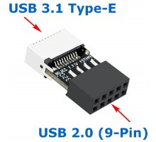 Переходник USB 2.0 (9-Pin) - USB 3.1 Type-E