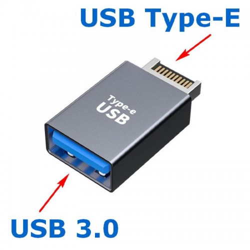 Переходник USB 3.0 (Female, мама) - USB 3.1 Type-E (Male, папа)