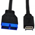 Кабель USB 3.0 19/20-Pin (Male, папа) - USB 3.1 Type-E (Male, папа), Длина 30 см