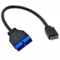 Кабель USB 3.0 19/20-Pin (Male, папа) - USB 3.1 Type-E (Male, папа), Длина 30 см