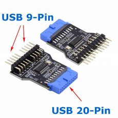 Переходник USB 3.0 (20-Pin) - 2x USB (9-Pin)