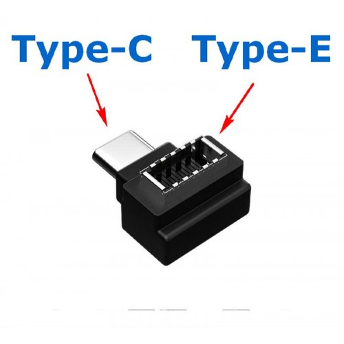 Угловой Переходник USB 3.1 Type-E (Female, мама) - USB 3.1 Type-C (Male, папа)