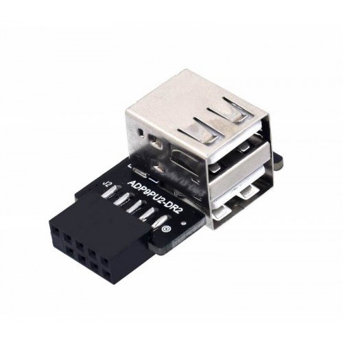 Переходник USB (9-Pin) DuPont 2.54 мм - 2x USB для материнской платы