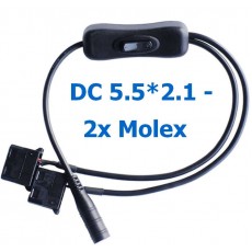 Кабель питания с выключателем DC 5.5*2.1 - 2х Molex